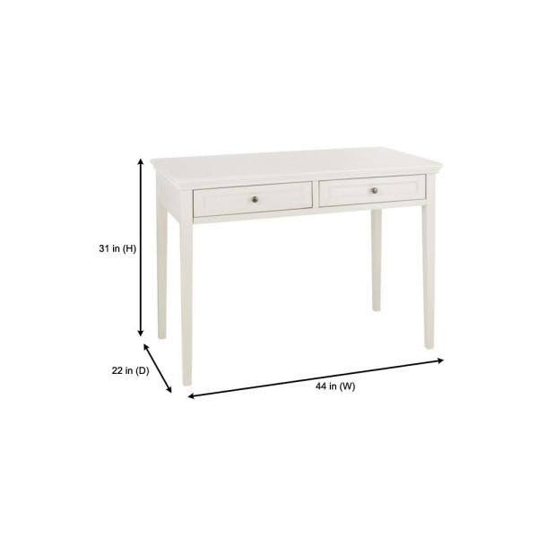 Polar White 2 Drawer Writing Desk with Solid Wood J205