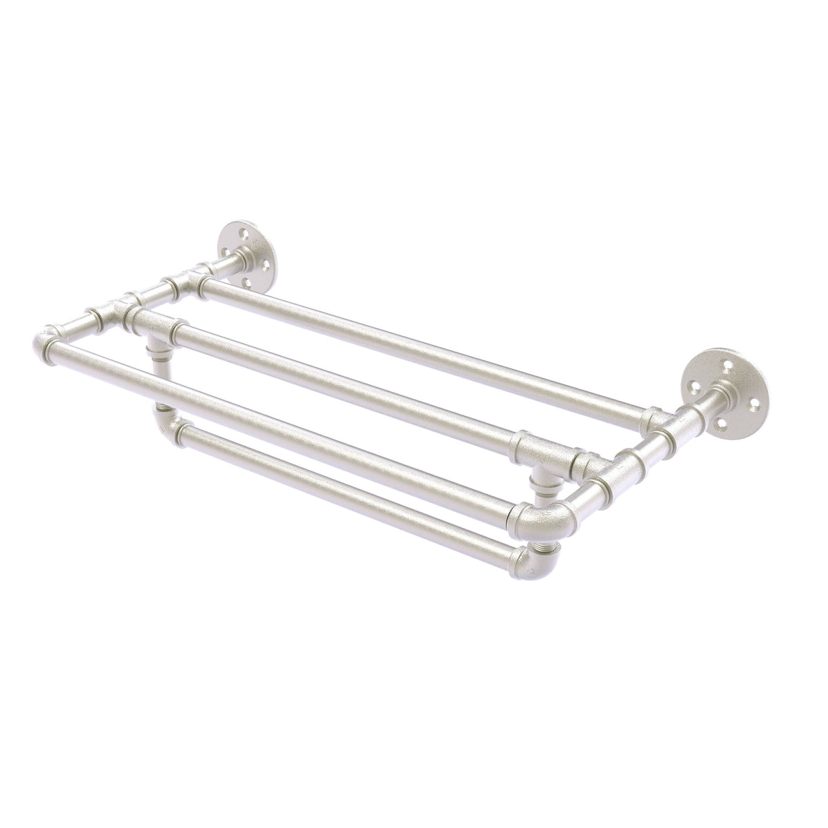 30 in. Wall Mounted Towel Shelf with Towel Bar Satin Nickel X609735