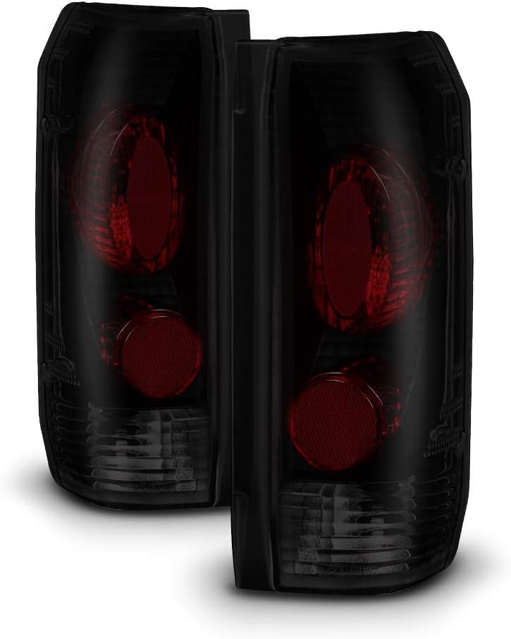 Black 1987-1996 Ford F150 F250 F350 Bronco Tail Lights Brake Lamps Left+Right F86006
