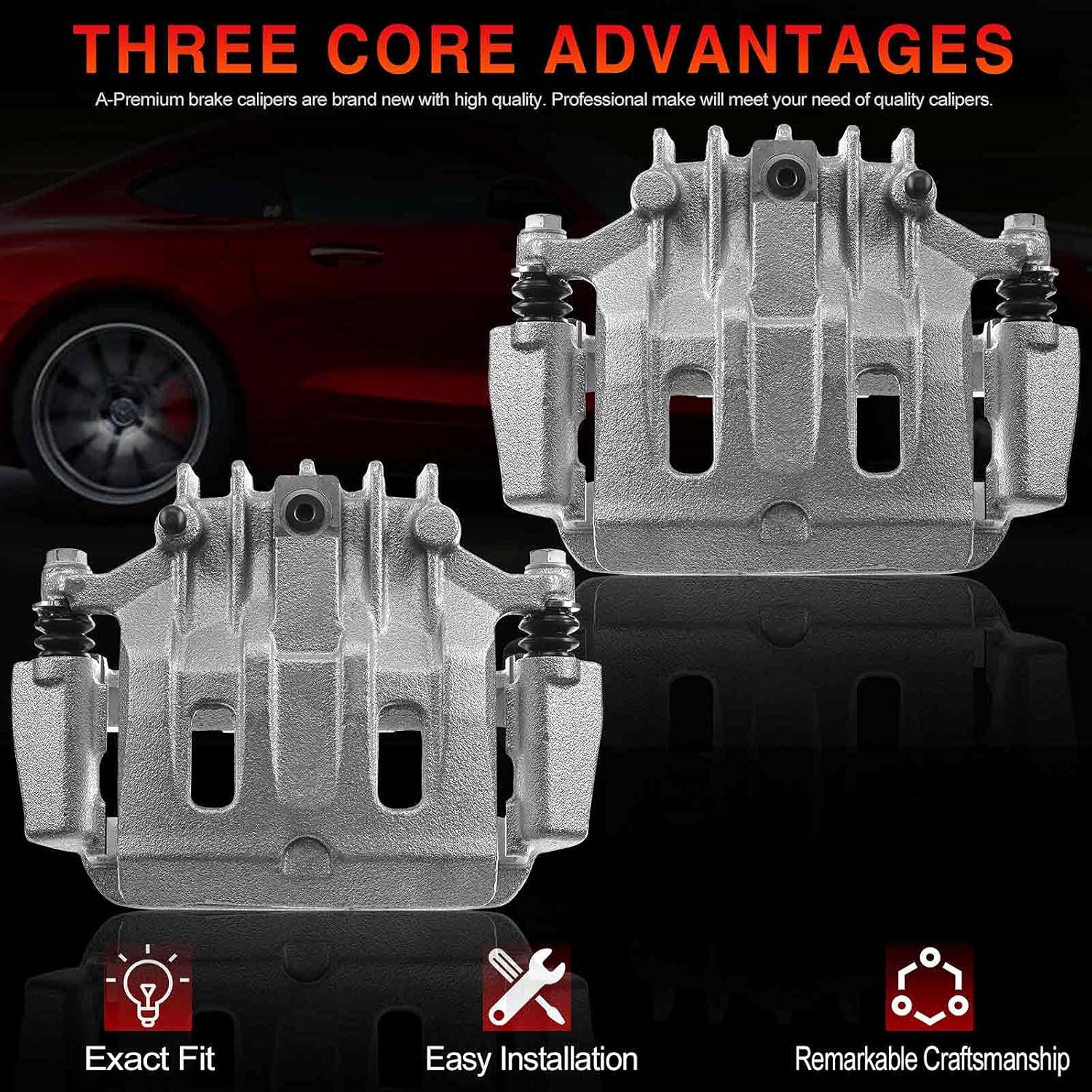 Disc Brake Caliper Assembly with Bracket 2-PC Set Z145