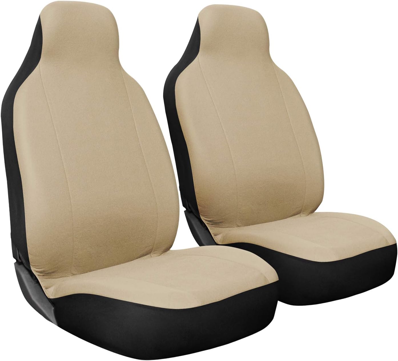 2 pc Set Poly Cloth Black Red Gray Car Seat Cover H2891