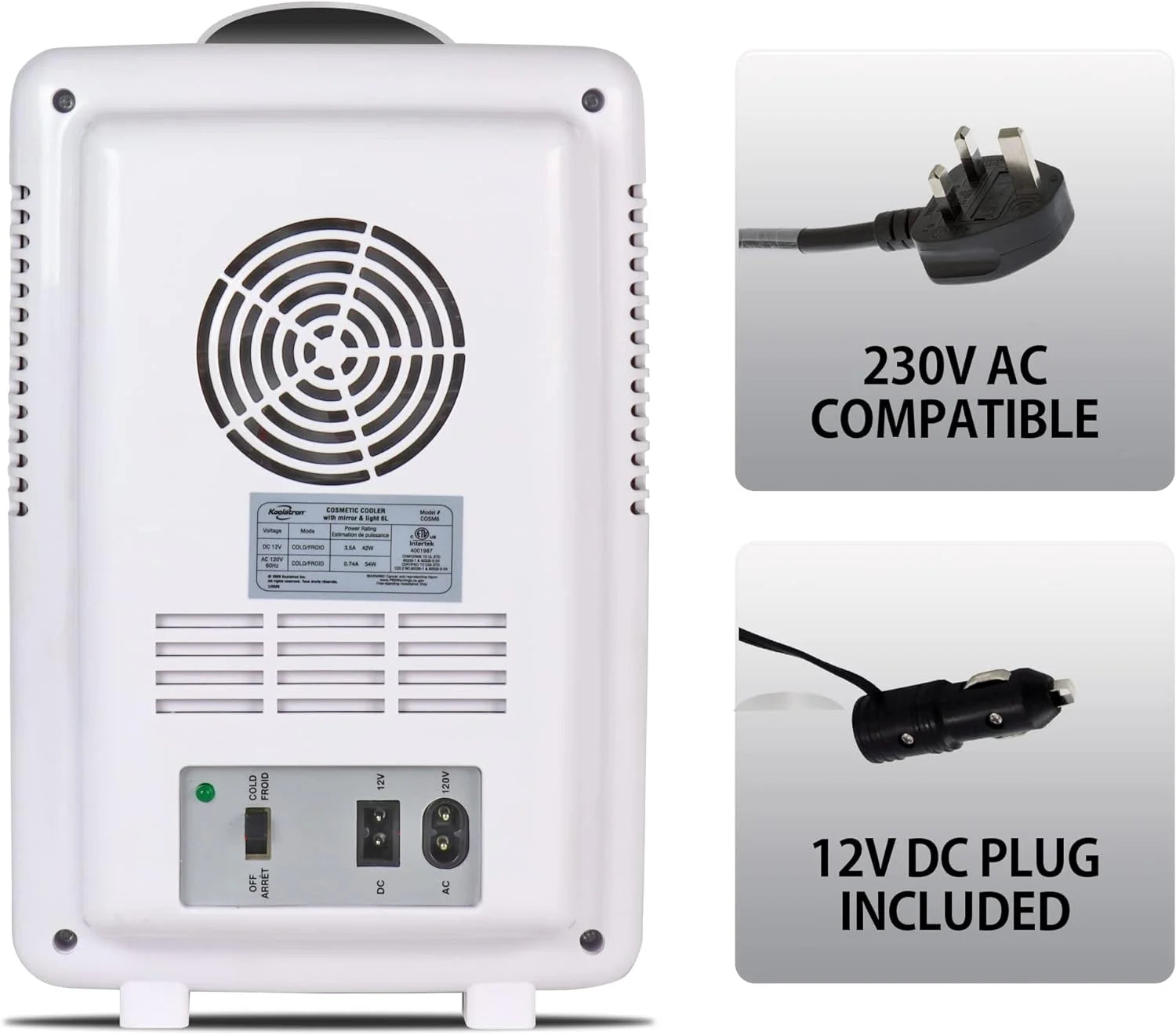 Mirrored LED Cooler/Mini Fridge, 6 Liters F9318