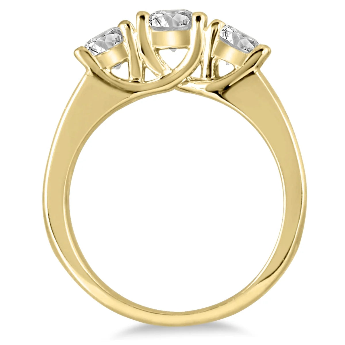 14K Yellow Gold Diamond Three Stone Ring E2790