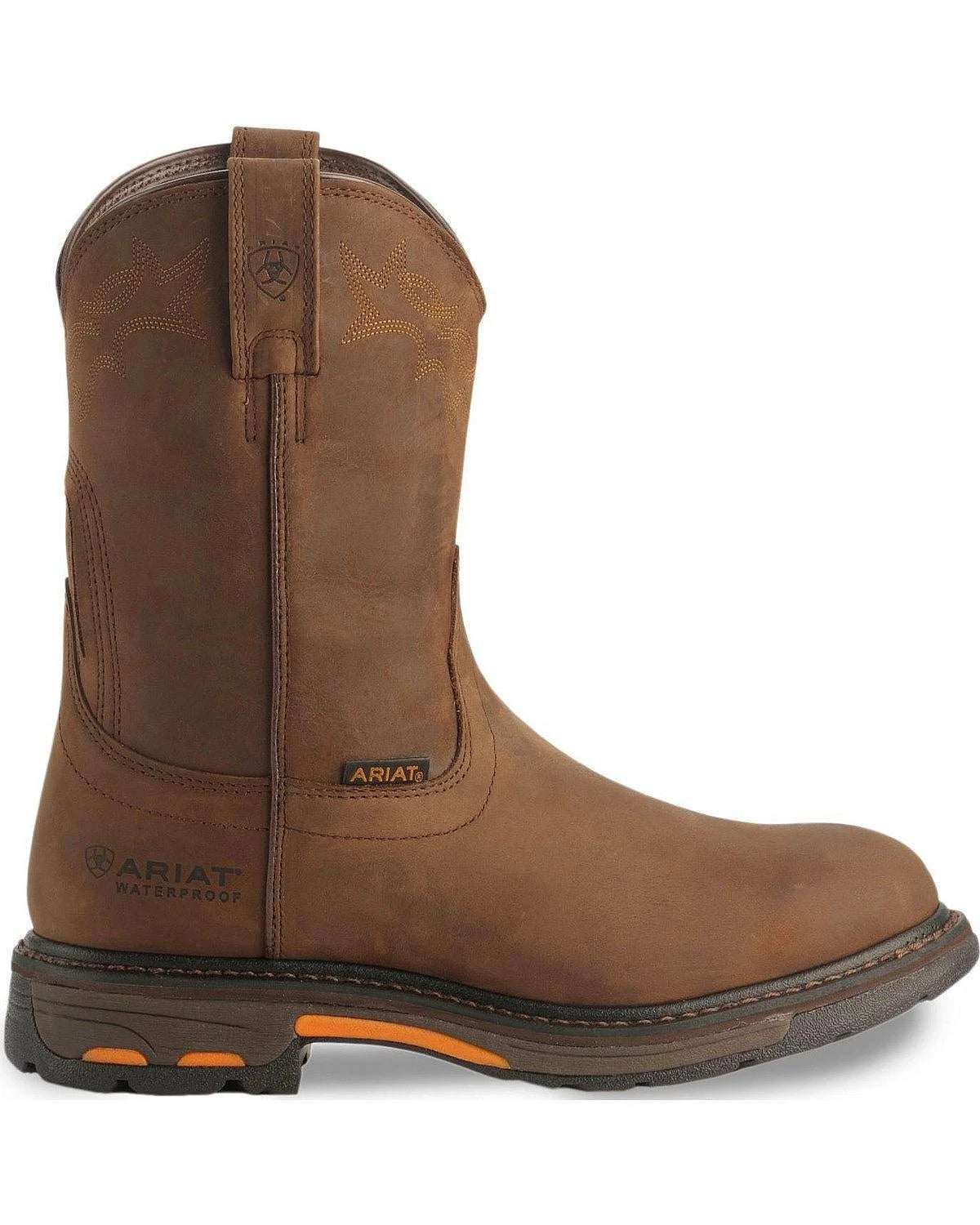 Brown Pull-On Work Boots J8857