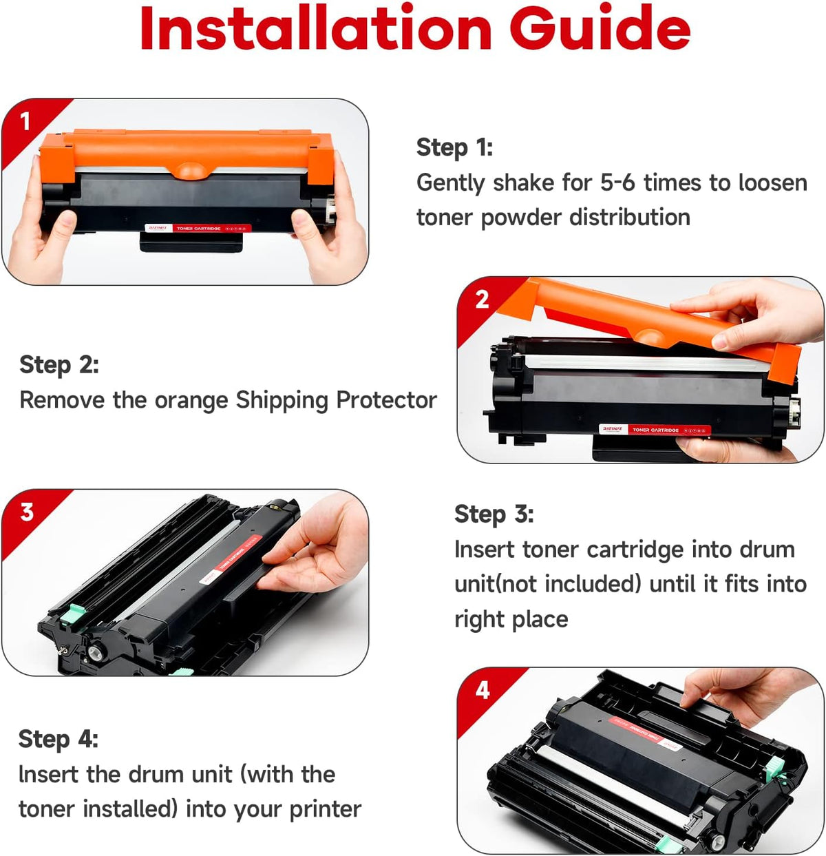 Toner Cartridge with Chip, 3,000 Pages, Compatible Replacement for Brother TN-760 F917748