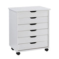 White Wash 6-Drawer Rolling Cart U16806