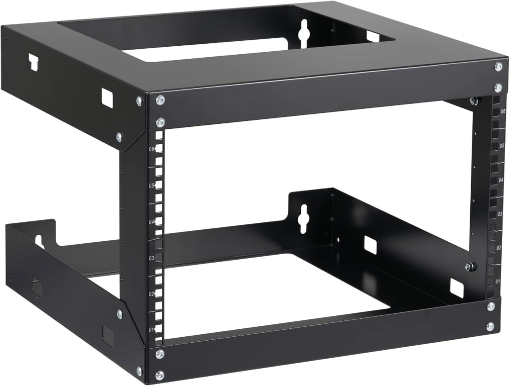 19 Inch 2 Post Black Open Frame Wall Mount Rack N323