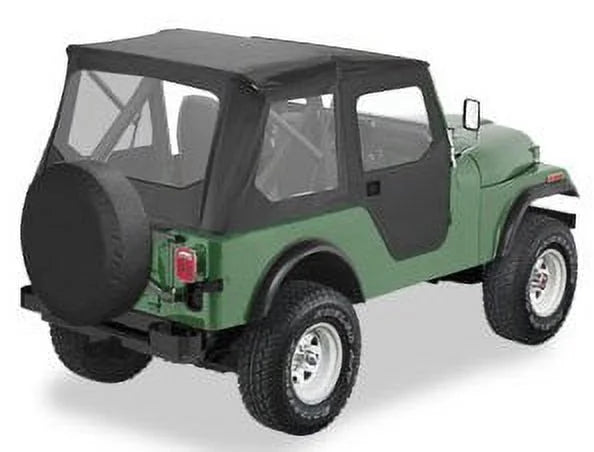 Black Soft Top with Clear Windows and One-Piece Doors Y7870