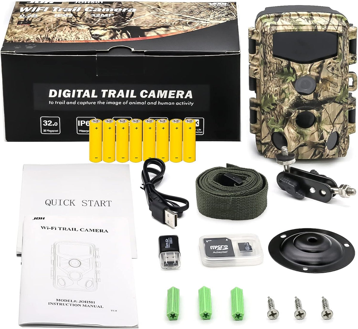 4K 32MP Trail Camera with Low Glow Night Vision N407974