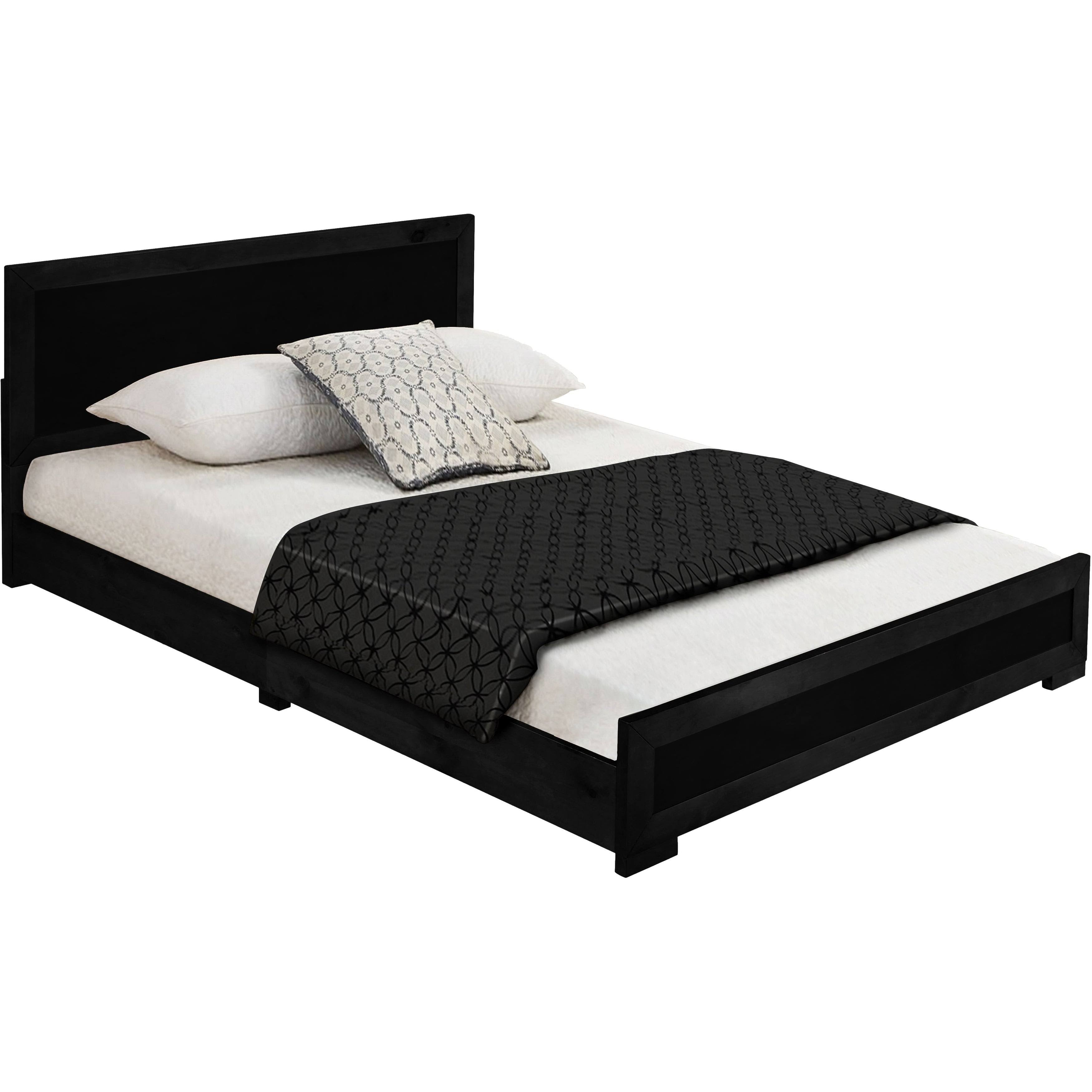 Walnut Wooden King Platform Bed P9681