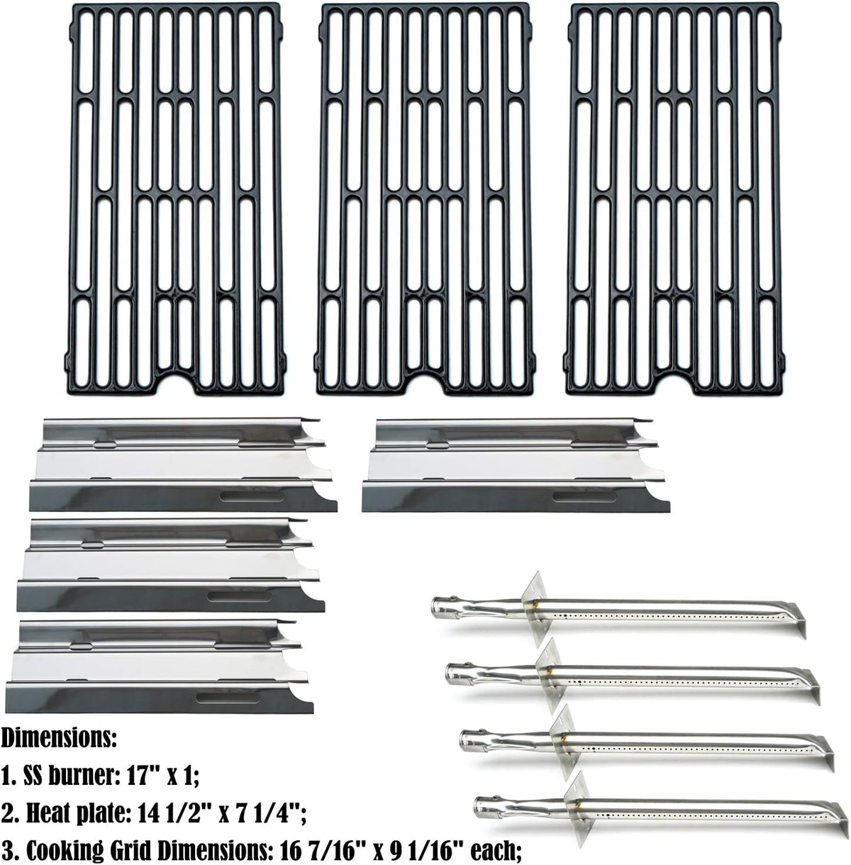 Replacement Rebuild Kit Burner, Heat Plates, Cooking Grill Grids B829