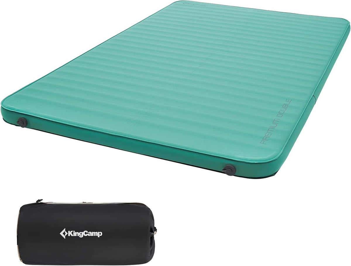 Queen Size Double Self Inflating Sleeping Pad with R Value 9.5, Grey O76428