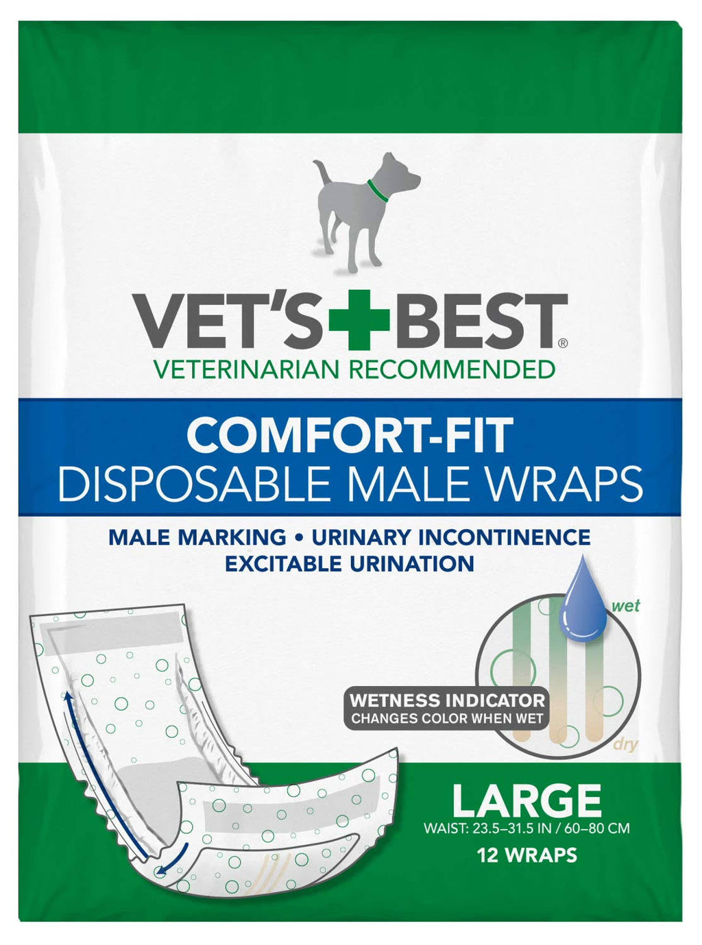Male Wraps for Dogs, Disposable, Large, 12 Count P54350