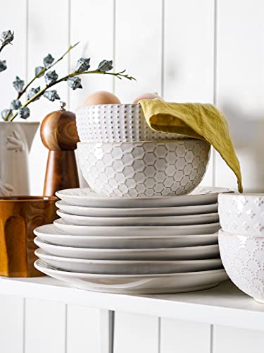 12 PCS Ceramic Dinnerware Set Arctic White D15861