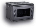 Black 19-Inch Wall Mount Server Rack Cabinet with Locking Glass Door C2986