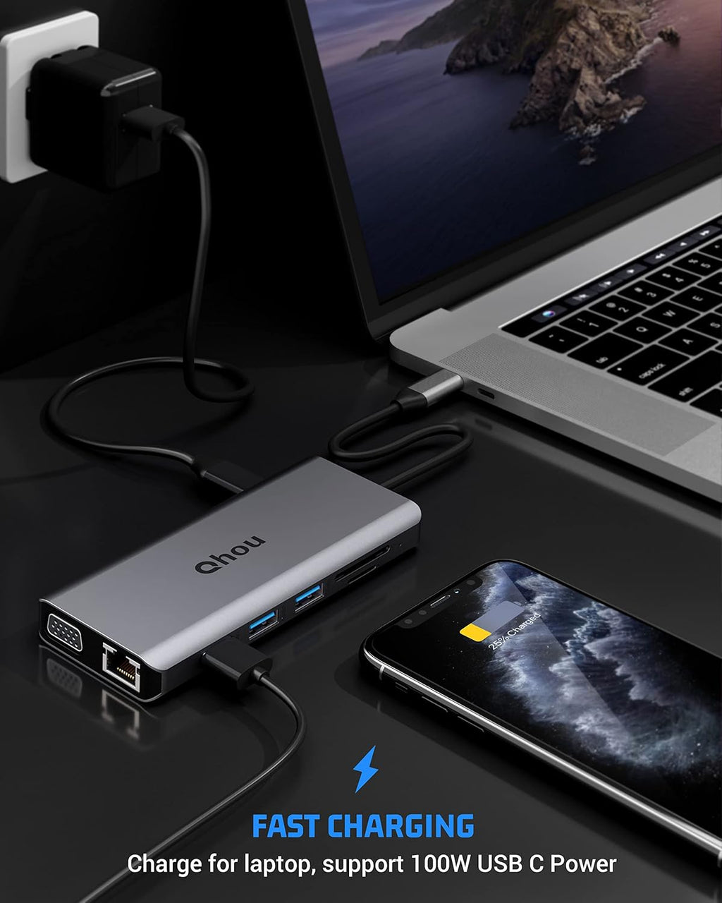13 in 1 USB C Hub with 4K Dual HDMI Y30587