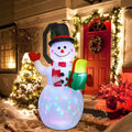 Snowman Christmas Inflatables with Rotating LED Lights J1206