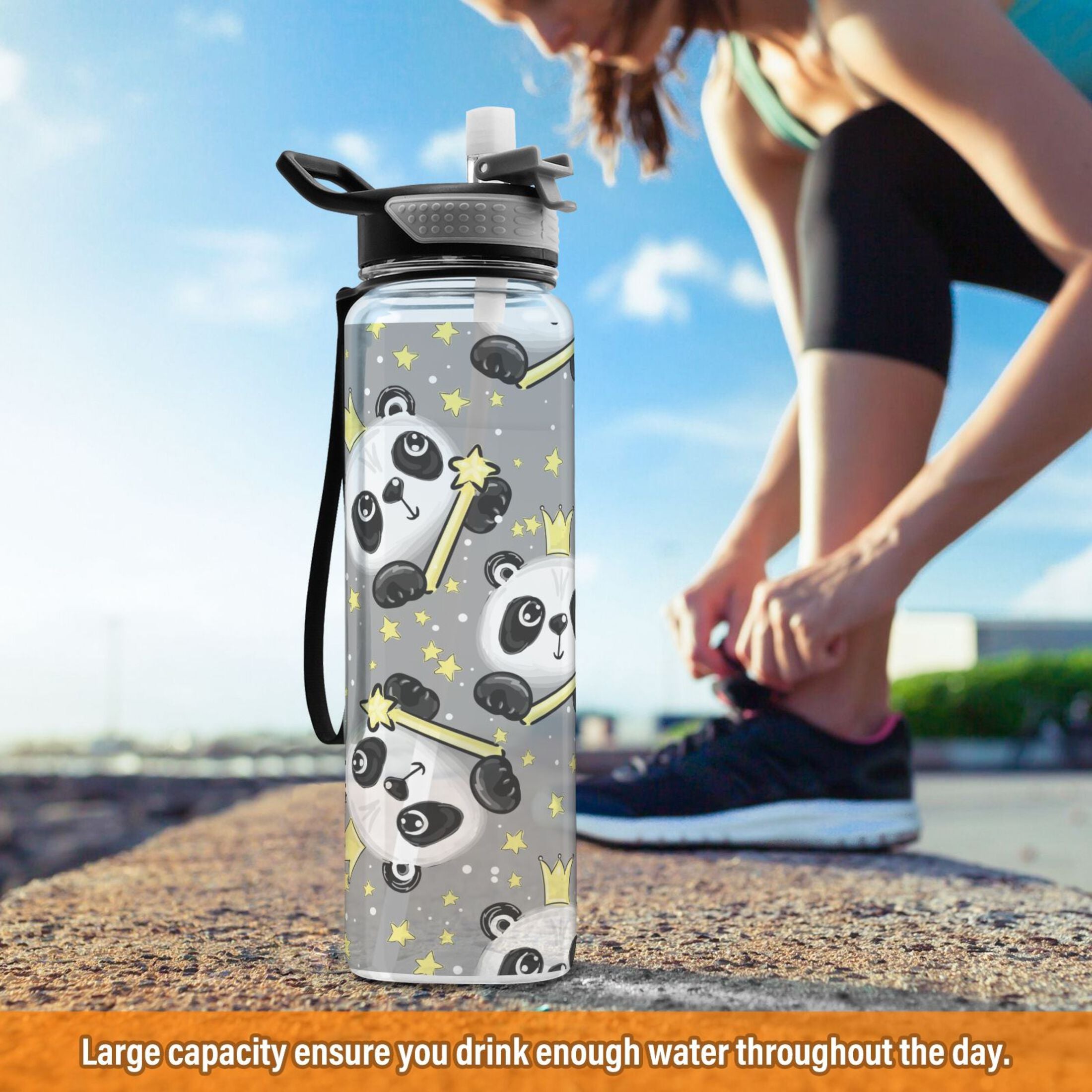 32oz Tritan Water Bottle with Straw B743693