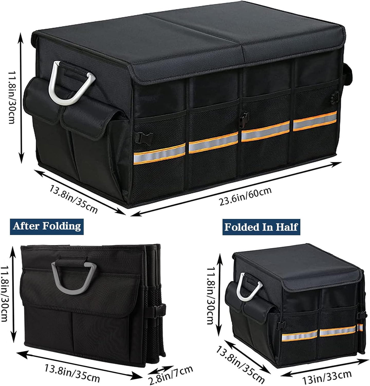 Black Pack of 2 Collapsible Car Trunk Organizer V914521