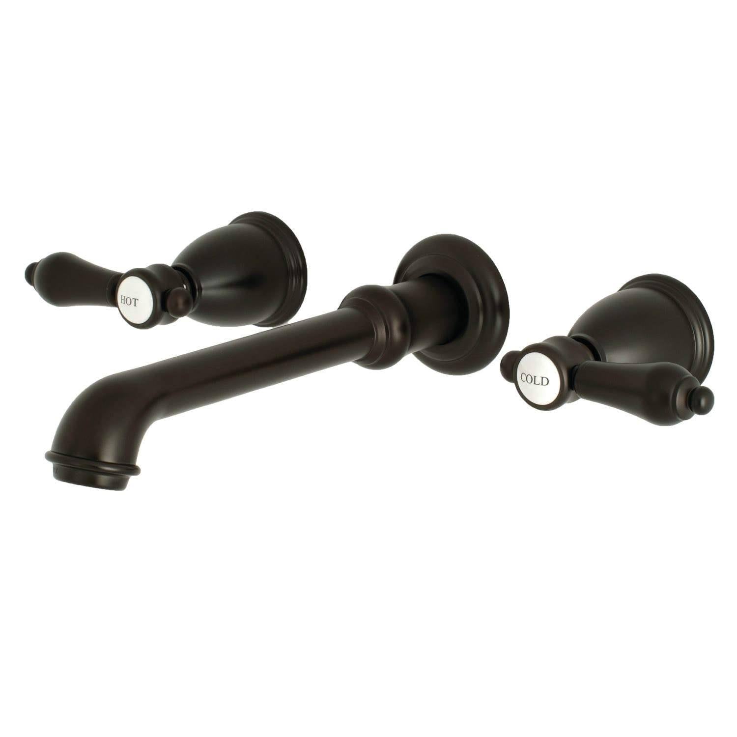 Two-Handle Wall Mount Bathroom Faucet, Oil Rubbed Bronze L604440