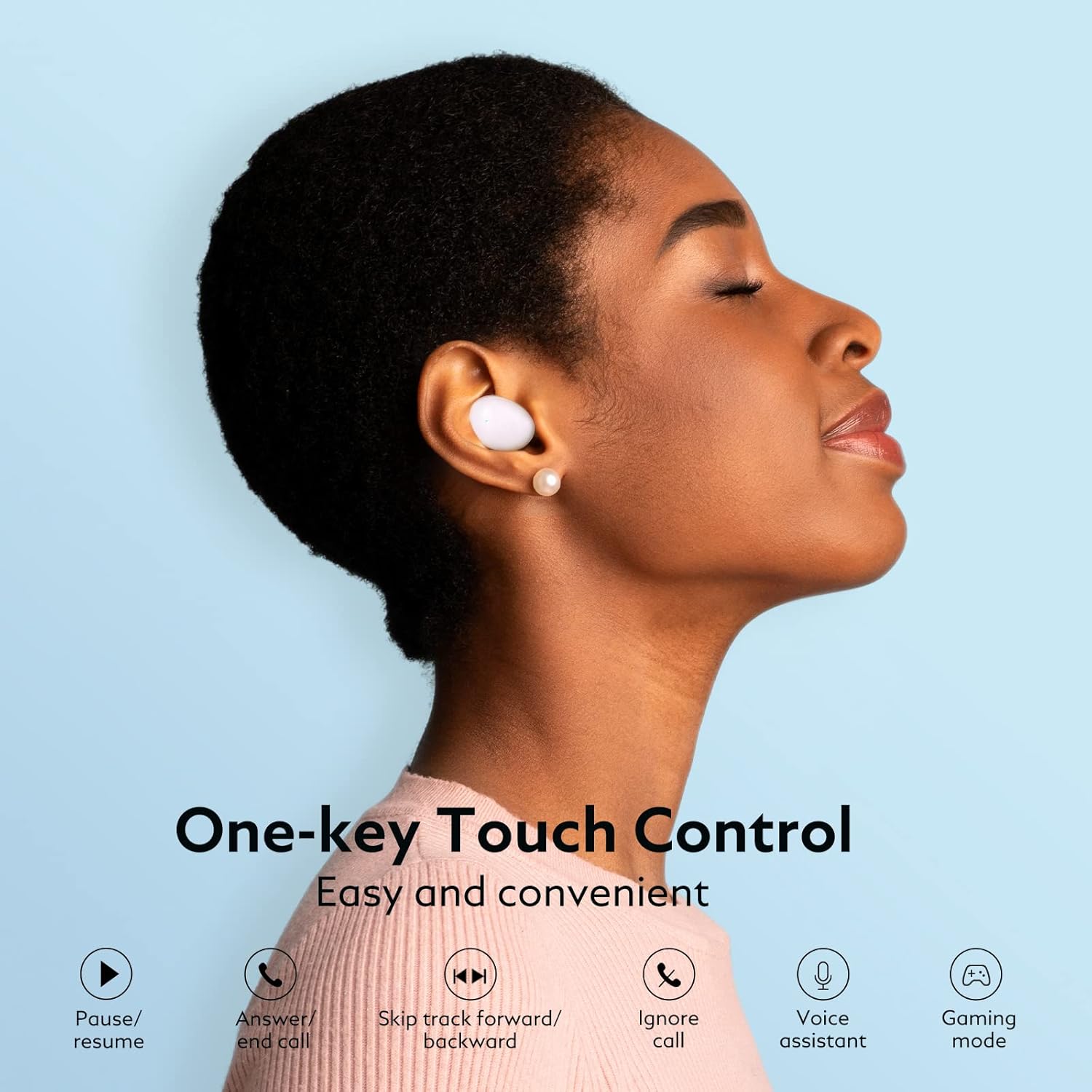 Wireless Earbuds Bluetooth 5.2 in-Ear Headphones with Built-in 4 mics IPX5 Pack of 2 G701