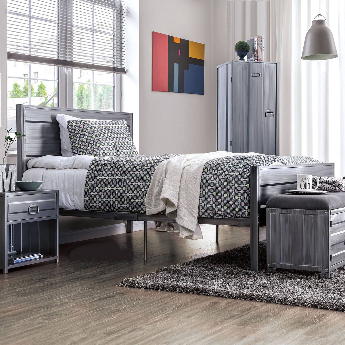 Brushed Silver Full Bed K1104