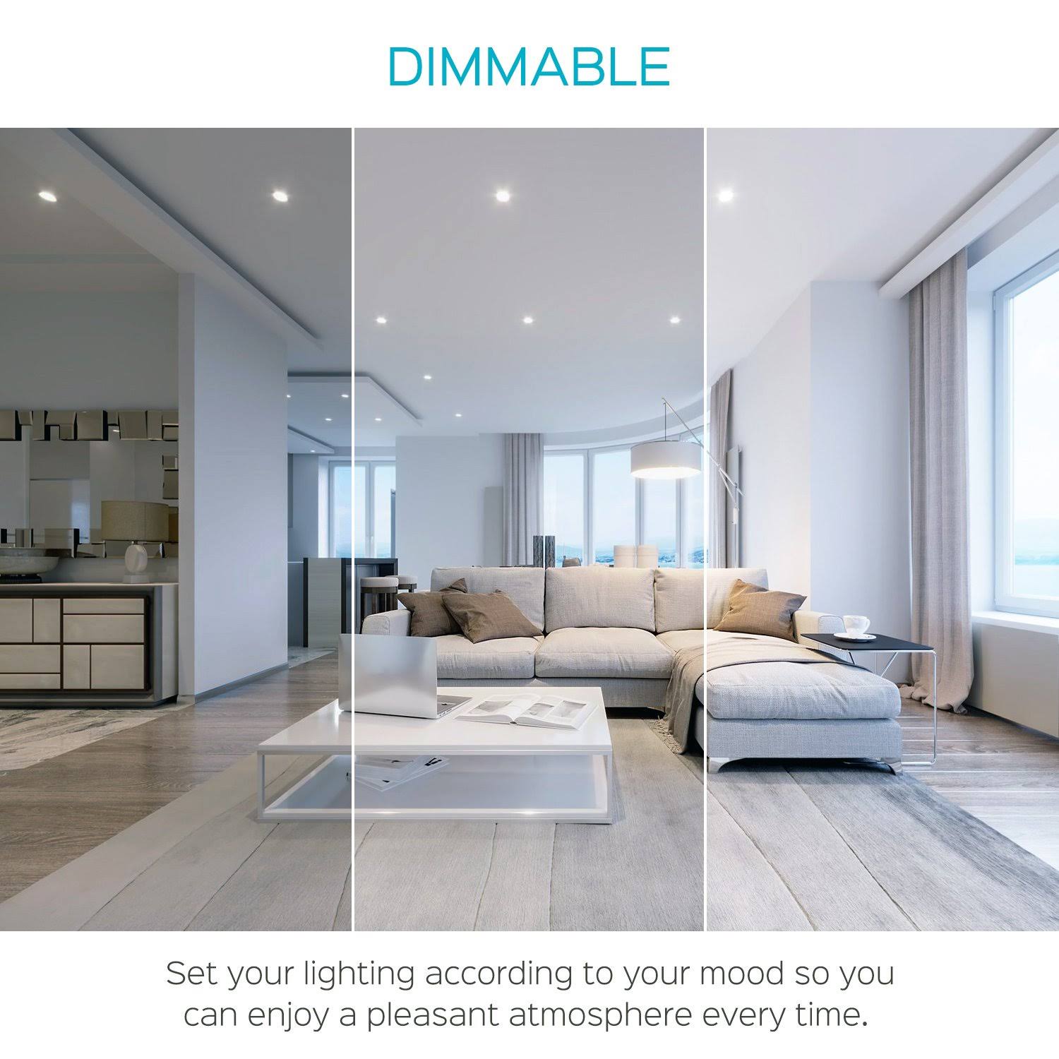 3 inch Ultra Thin LED Recessed Light with Junction Box, 7W, 5000K Dimmable, 450 Lumens S847425