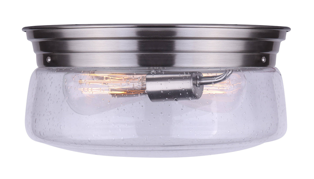 Brushed Nickel 2 Light Flush Mount Q918