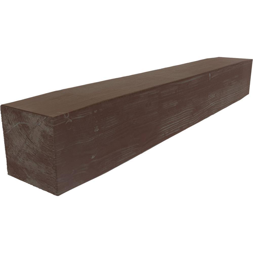 Sandblasted Faux Wood Fireplace Mantel, Aged Pecan C715