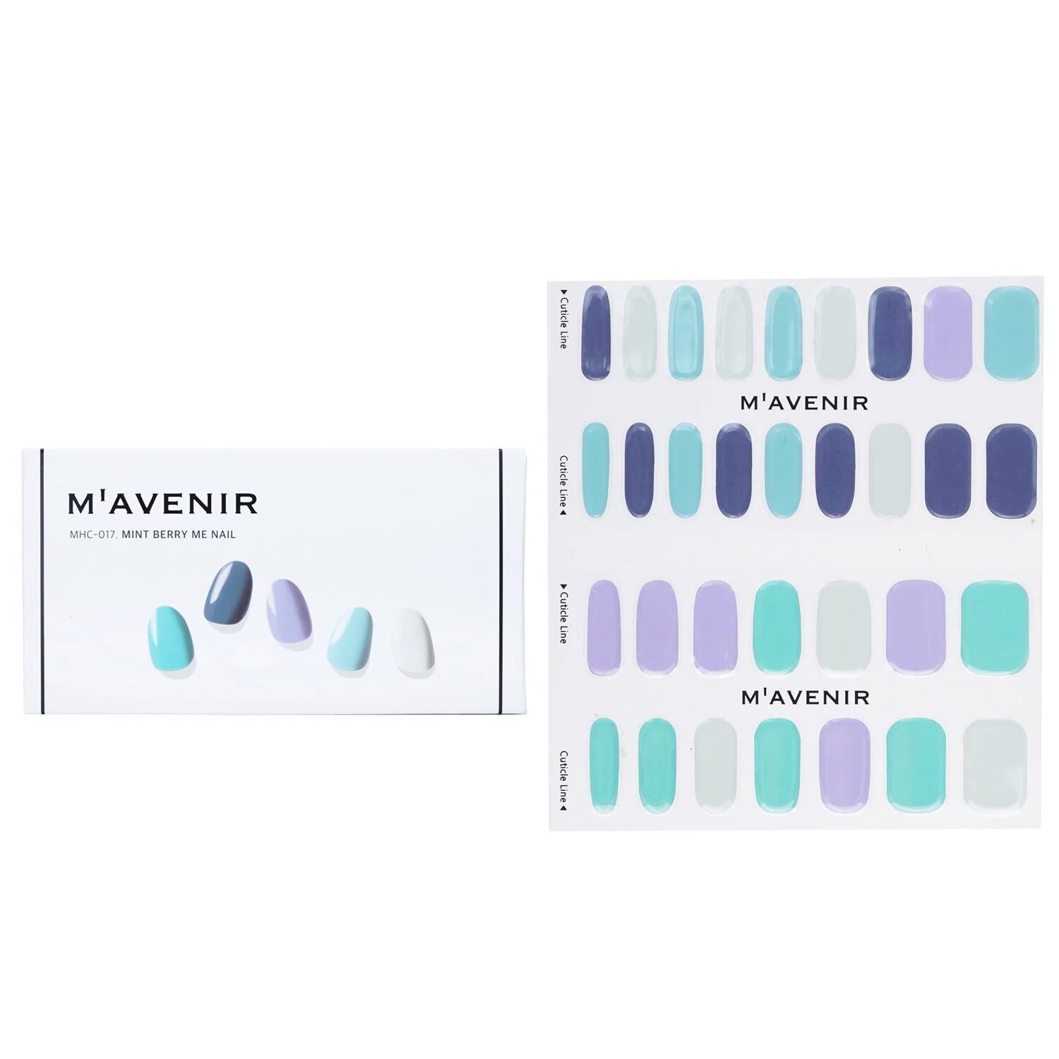 Blue Leaf Nail Sticker 32pcs Z709
