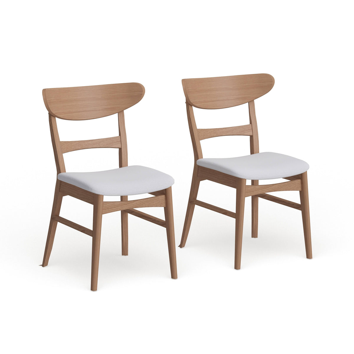 Fabric Dining Chair (Set of 2) Dark Beige Oak Finish E2071