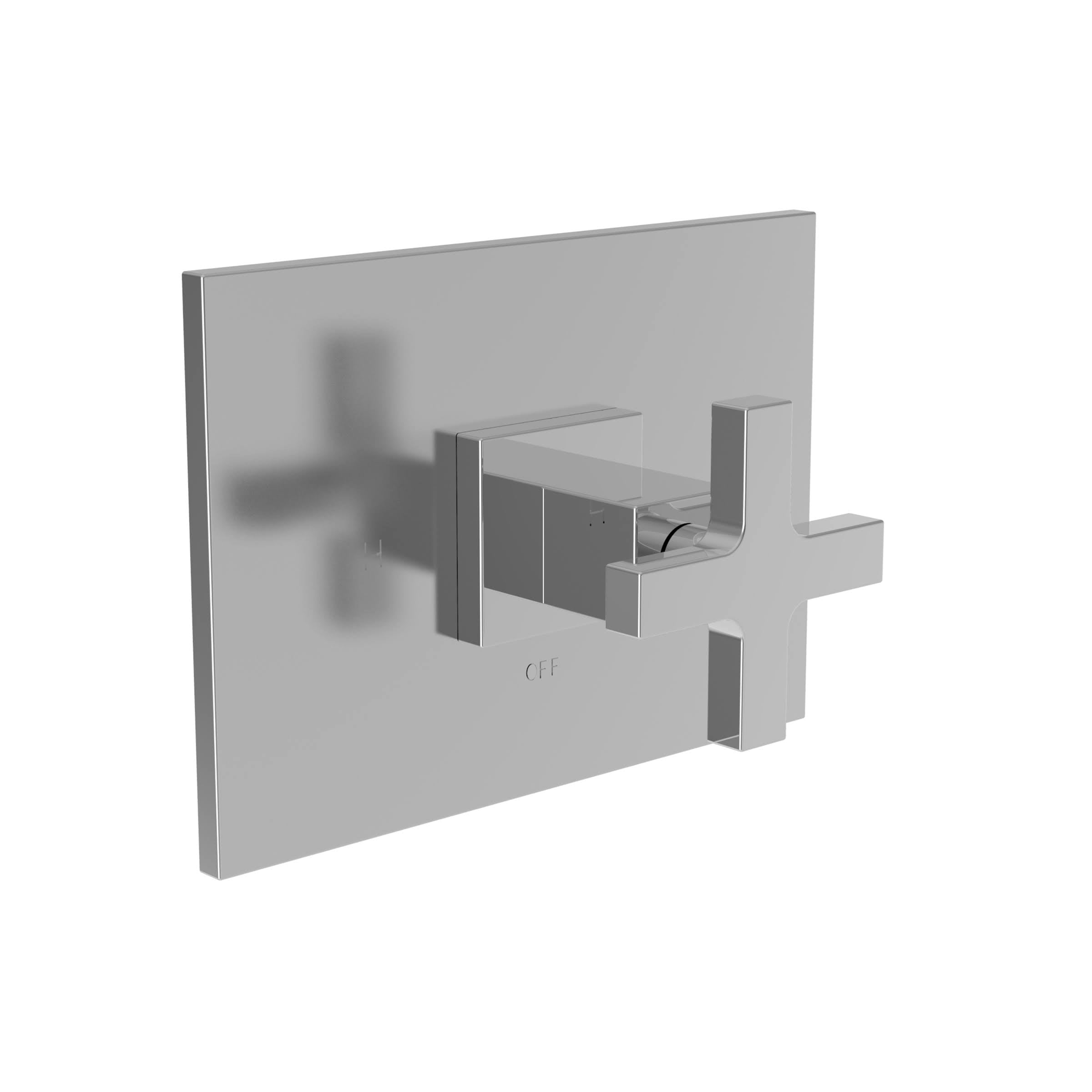 Aged Brass Shower Trim Plate with Cross Handle H773