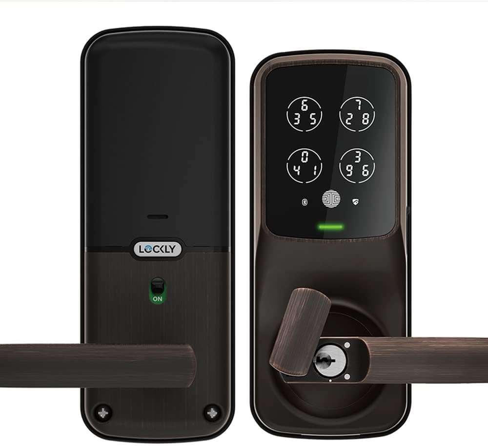 Satin Nickel Smart Deadbolt with Fingerprint Keypad G39643