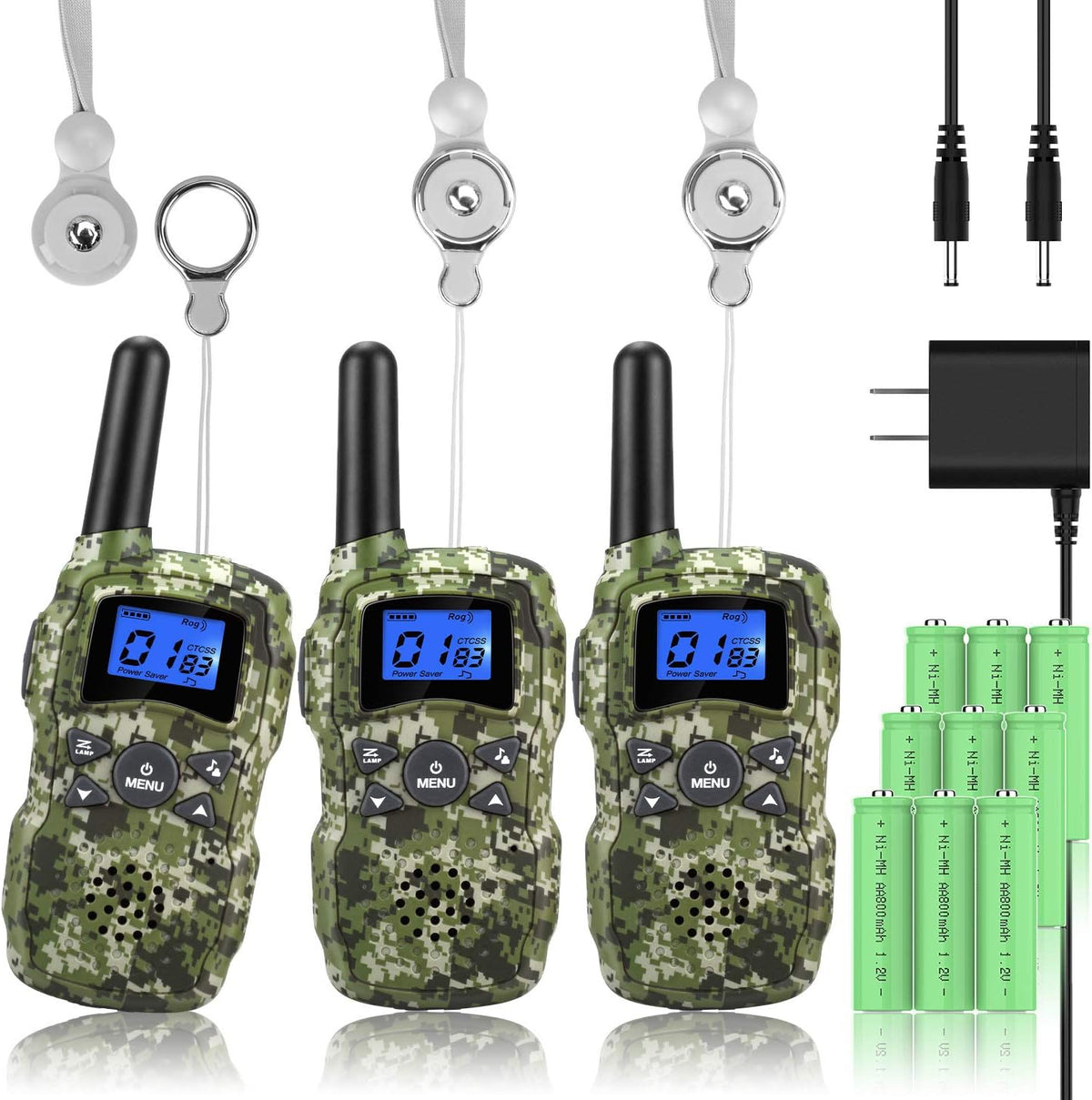 3 Pack Rechargeable Walkie Talkies with USB Charger Battery P927