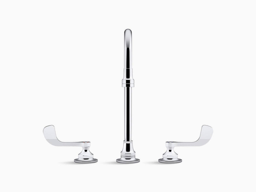 Widespread Bathroom Sink Faucet with Gooseneck Spout and Wristblade Handle M129
