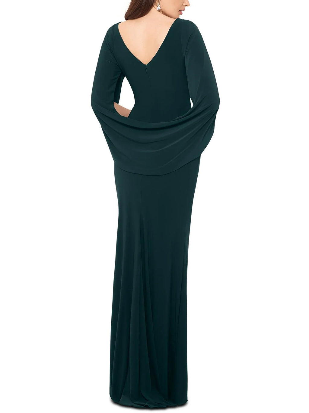 Petites Drapey Long Evening Dress X7036