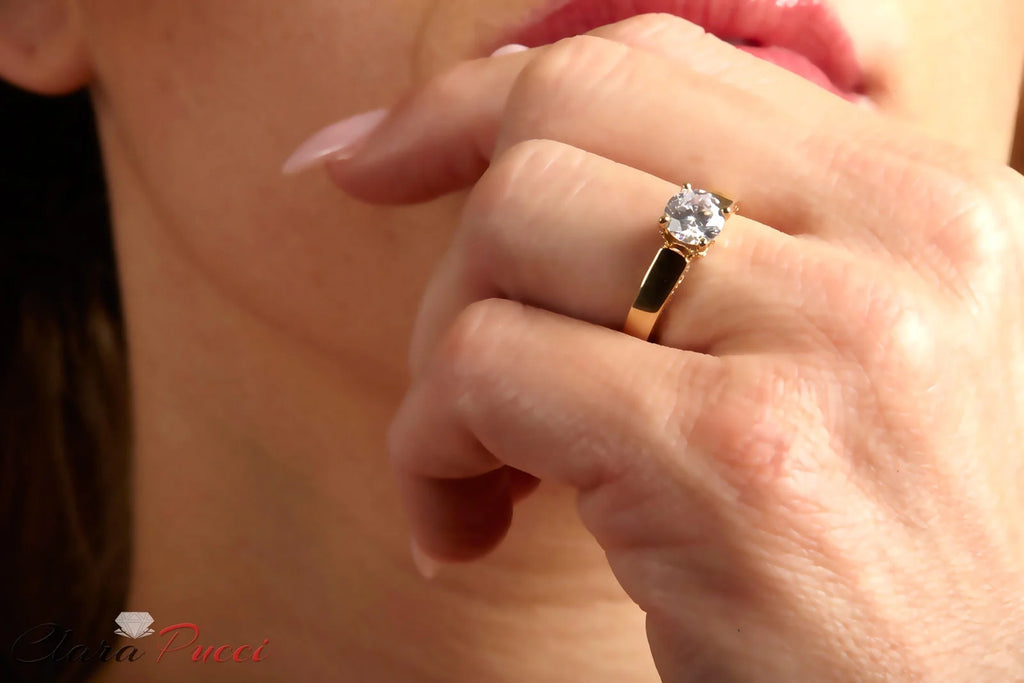 14K Yellow White Gold Solitaire Engagement Ring A12518
