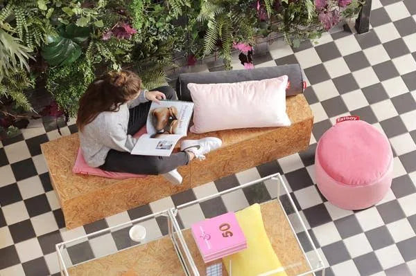 Velvet Ottoman U110580