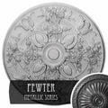 31 1/4x22OD x 2 1/4x22P Hand-Painted Pewter Ceiling Medallion Y256