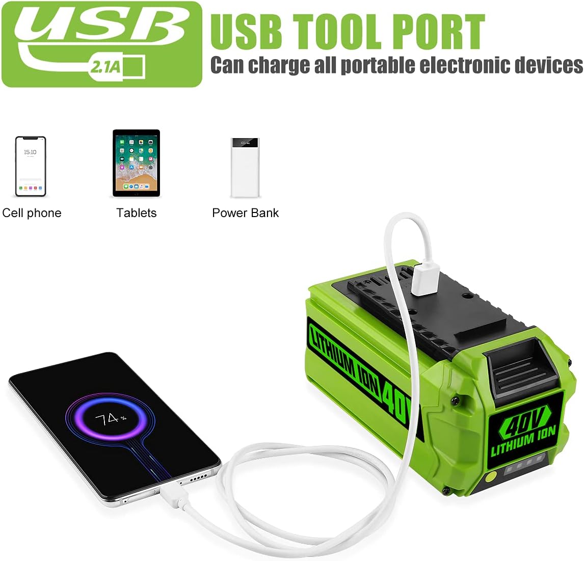 6000mAh 40V Lithium Battery with Charger T46063