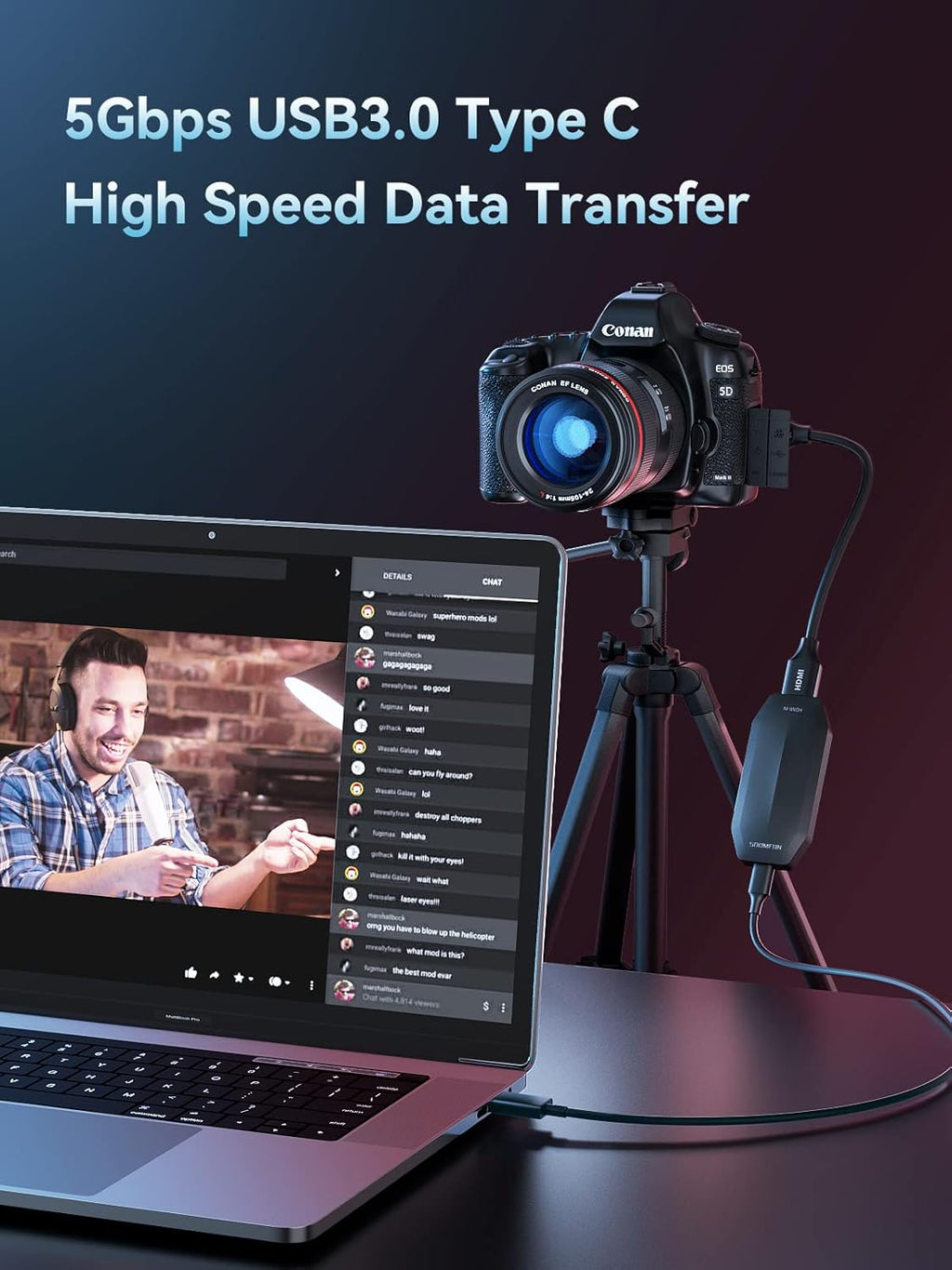 Video Capture Card HDMI to USB 3.0, 4K 30FPS, Pack of 2 T40758
