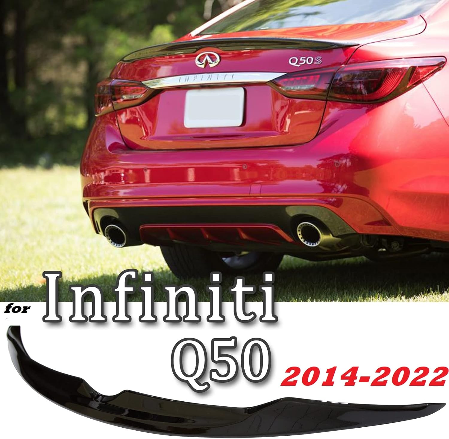 Painted Glossy Black Rear Trunk Spoiler Wing X1839