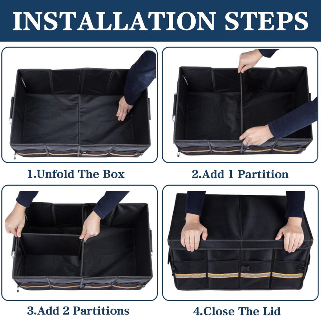 Black Pack of 2 Collapsible Car Trunk Organizer V914521