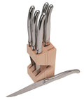 6 Stainless Steel Steak Knives in A Wooden Block U456