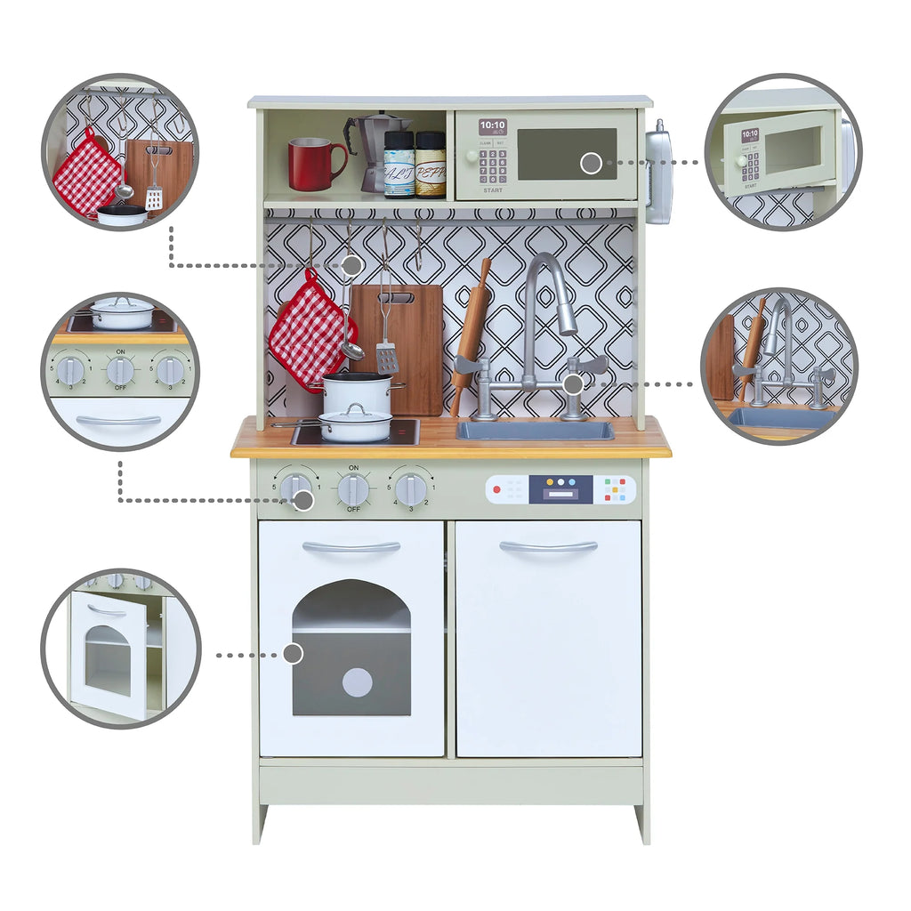 Green/White Wooden Kitchen Playset N81929