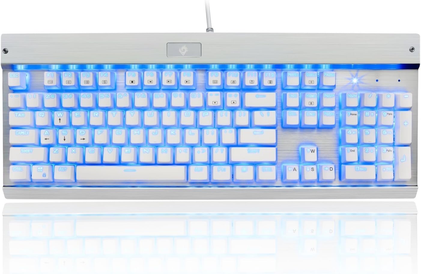 White Mechanical Keyboard Blue LED Backlit Pack of 2 H190091