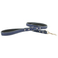 Dark Blue Italian Leather Dog Leash 4 Foot P56491