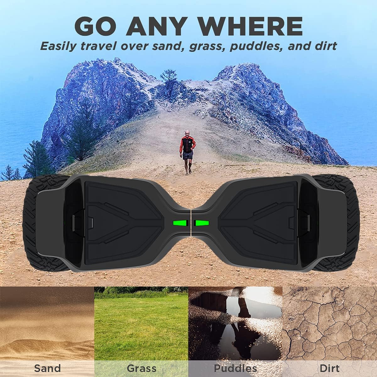 All Terrain 8.5In Self Balancing Hoverboard with Bluetooth Speakers and LED Lights K57265