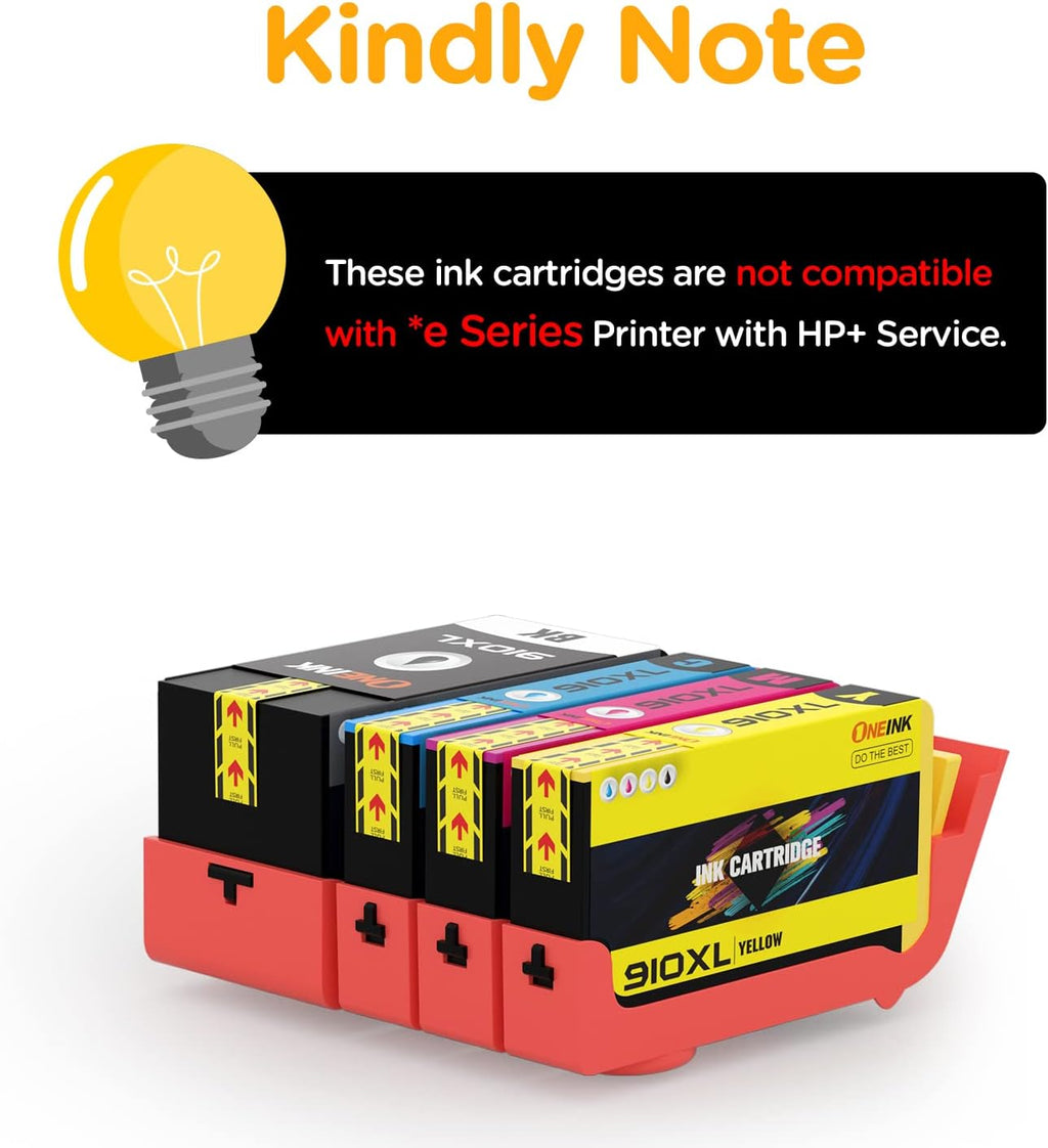4Packs Ink Cartridges for HP Officejet Pro Printers (BK/C/M/Y) J198