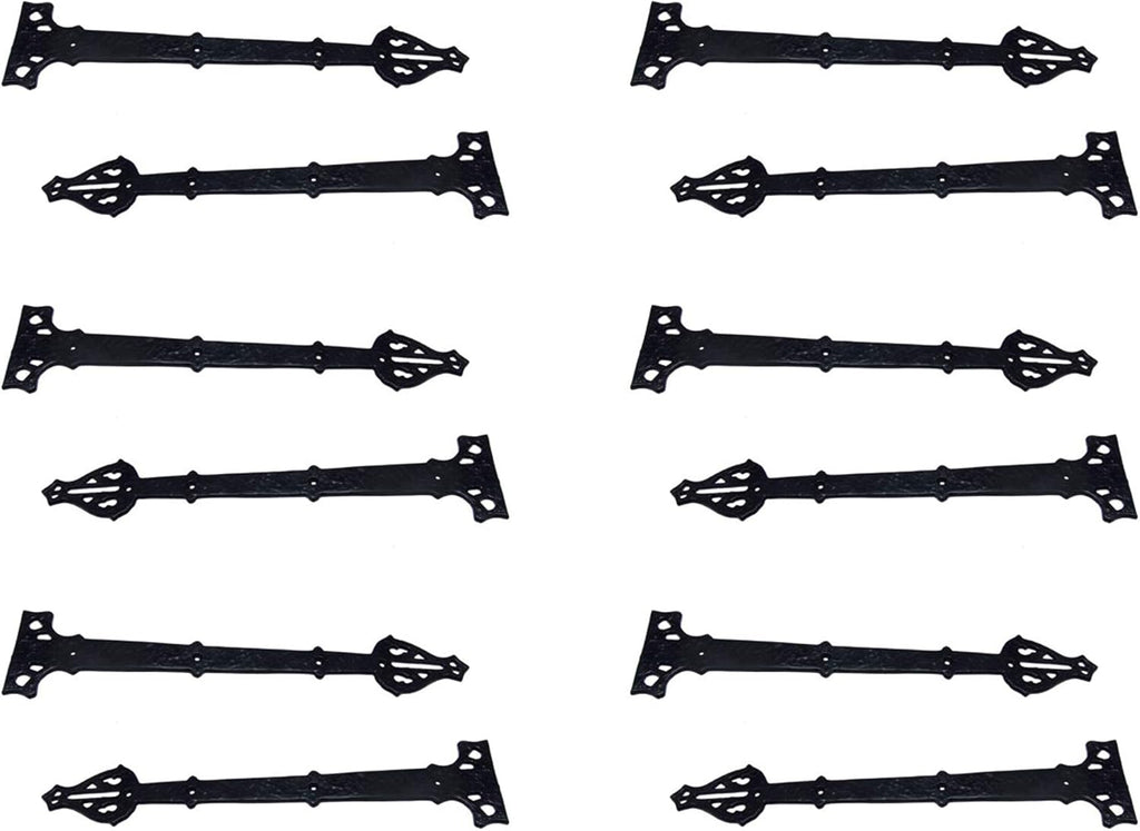 Antique Iron False Hinge Front 18.2 Inch x 8 Pack Black Powder Coated B3851